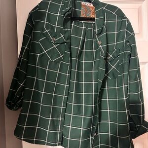 DIXXON Green Windowpane Plaid Shirt
